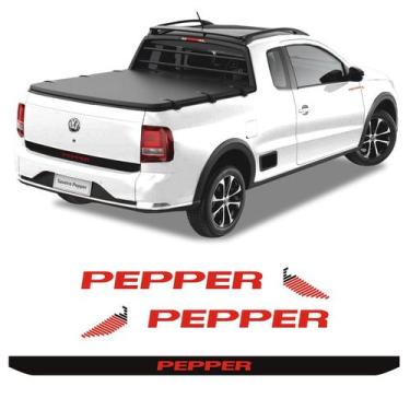 Imagem de Kit Emblemas Pepper Saveiro 2018/2019 E Faixa Traseira - SPORTINOX,  S
