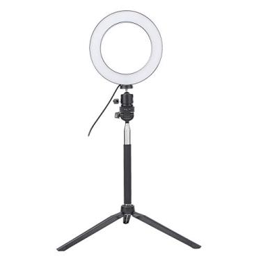 Imagem de Luz de Selfie para Fotografia USB de 6 Polegadas LED Luz de Preenchimento + Tripé de Mesa + Kit de Iluminação Fotográfica para Selfie Varanda