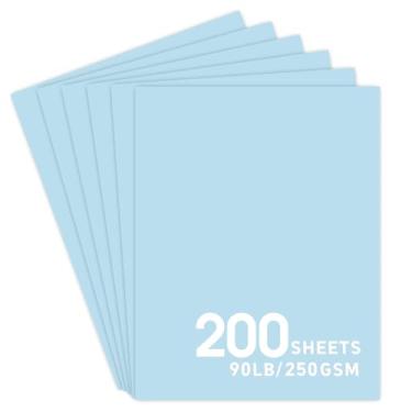 Imagem de 200 folhas 8,5 x 11 cartolina azul claro 8,5 x 11 papel 230 g 36,3 kg (azul claro)