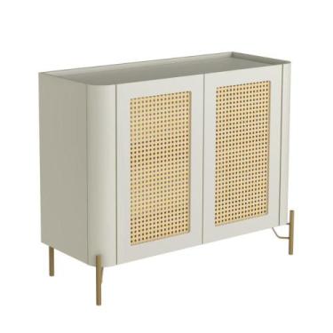 Imagem de Buffet Aparador 98,5cm Porta Sextavada 100% MDF Pés Metal - Casa Lar I