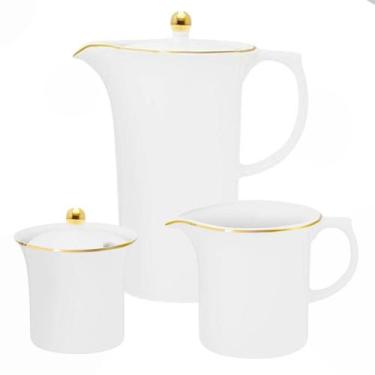 Imagem de Jogo para Chá Sofia Porcelana Branca com Fio Dourado 3pç Oxford