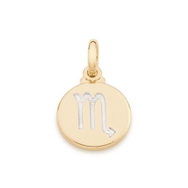 Imagem de Pingente banhado ouro 3x 24k 18k e 22k feminino redondo signo escorpiã