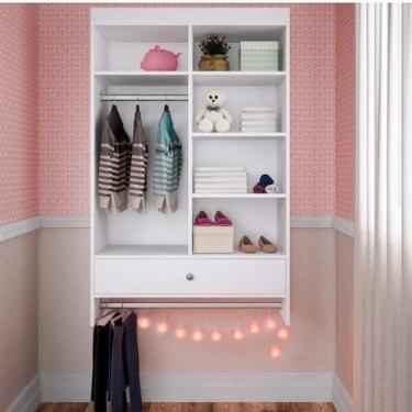 Imagem de Closet Infantil Suspenso 1 Gaveta 84,5x135x35cm Linha Kids - Quiditá