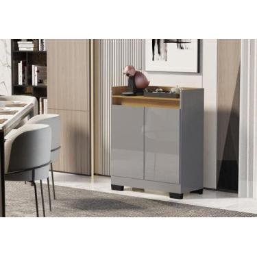 Imagem de Aparador Buffet 2 Portas Real Cinza com Bege - Rede Móveis - REDE MOVE