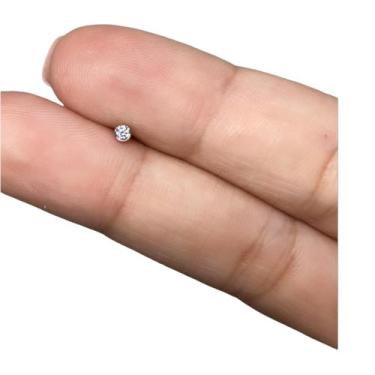 Imagem de Piercing Ponto De Luz Titânio Pedra Zircônia Prateado - RaraSteel Pier