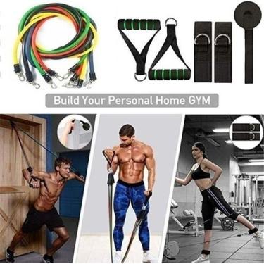 Imagem de Kit 11 Peças Elásticos Extensores Para Yoga E Exercício Fit - Online