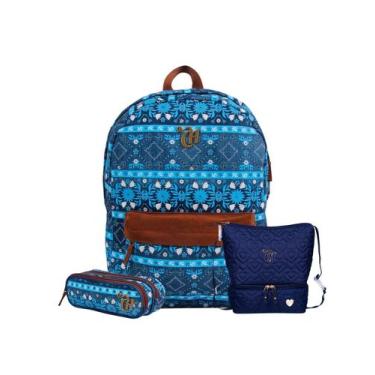 Imagem de Kit Capricho Etnic Mochila + Lancheira + Estojo + Garrafa