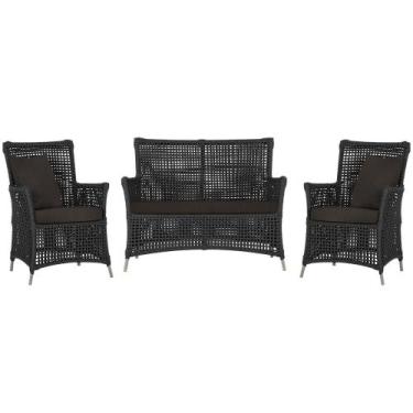 Imagem de Jogo Sofá e 2 Poltronas de Área Igapó Alumínio Pintura Fendi Corda Náu