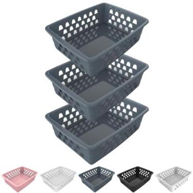 Imagem de Kit 3 Cesto Organizador Multiuso Decorativo Médio p/ Gaveta Armário 20