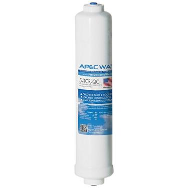 Imagem de Filtro de carbono em linha APEC 5-TCR-QC feito nos EUA com conexão rápida de ¼" para sistema de filtro de água de osmose reversa (para sistema padrão)