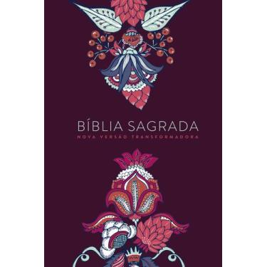 Imagem de Bíblia Sagrada NVT  Letra Grande  Capa Dura Soft  Indian Flowers Vinho