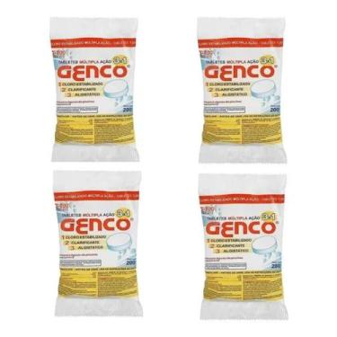 Imagem de Kit Multiação Ação 3 Em 1  4und Tabletes Pastilha Genco P/ Piscina