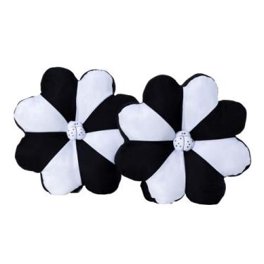 Imagem de 2 Almofada Flor Luxo Pormoção - Gabi Floe Confecções, Preto