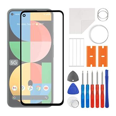 Imagem de SWARK Substituição da lente do painel externo de vidro frontal + OCA compatível com Google Pixel 5a 5G (sem tela LCD e digitalizador de toque) com kit de reparo