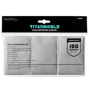 Imagem de TitanShield (150 Silver Sleeves) Compatible with MTG Magic The Gathering, Lorcana, Board Games and Trading Cards 2.5" x 3.5" 66x91mm