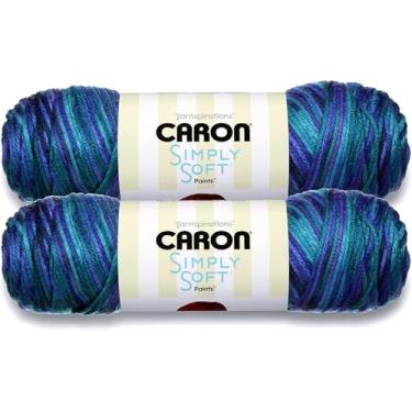 Imagem de Caron Simply Soft 100% fio acrílico para compra a granel (pacote com 2) ~ novelos de 142 g (Oceana)