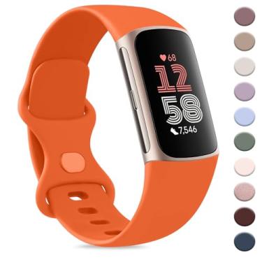 Imagem de AK Pulseira esportiva compatível com Fitbit Charge 6/5 pulseiras Fitbit Charge 5 mulheres e homens, pulseiras de substituição macias clássicas para Fitbit Charge 6/5 Advanced Fitness & Health Tracker