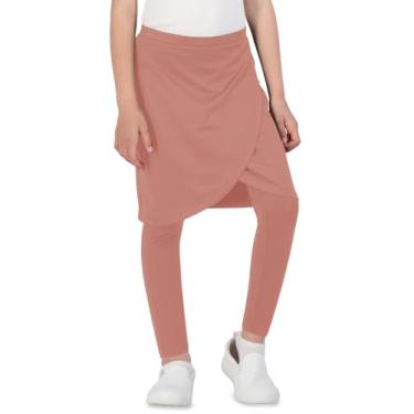 Imagem de CharmWM Saias femininas de cintura alta elástica para crianças, fofas, esportivas, tênis, leggings, Rosa escuro, 13-14 Anos