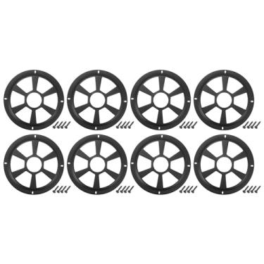 Imagem de ACROPIX Capa universal para grades de alto-falante de carro de 20.3 cm redonda caixa protetora de subwoofer de 20 polegadas com parafusos de montagem preto - pacote com 8