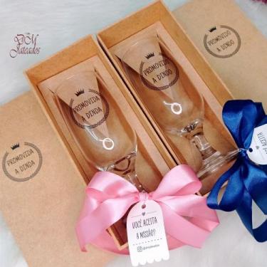 Imagem de Convite Individual Padrinhos / dindo / dinda / Batismo / Taça de Cerve