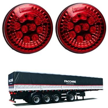 Imagem de 2 Lanternas Traseira LED Facchini 125mm Rubi Bivolt - DW Componentes