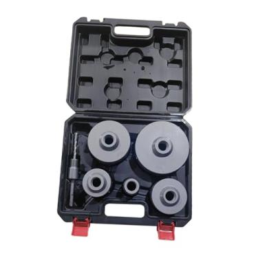 Imagem de Fenteer Kit de cortador de furos de concreto de 6 peças 40 mm 65 mm 80 mm 100 mm 125 mm para parede de tijolos de concreto multiuso com estojo de transporte