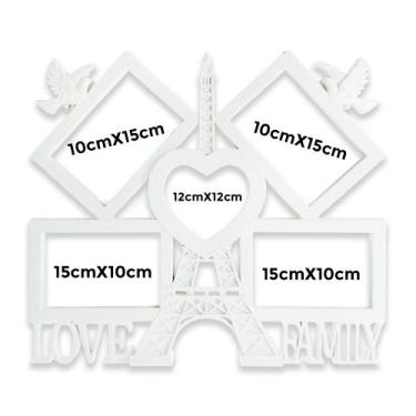 Imagem de Porta retrato de parede 5 fotos alem mar ref 626 branco - Elite