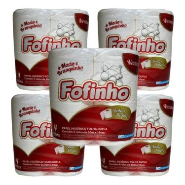 Imagem de Papel Higiênico Fofinho Dupla 05 Pct C/4 Rolos Neutro
