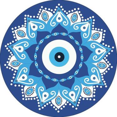 Imagem de Painel De Festa Redondo 1,50x1,50 - Mandala Olho Grego 002 - Via Cores