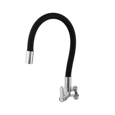Imagem de Torneira Gourmet Flexível Para Cozinha Linha Color Black Parede - Cama