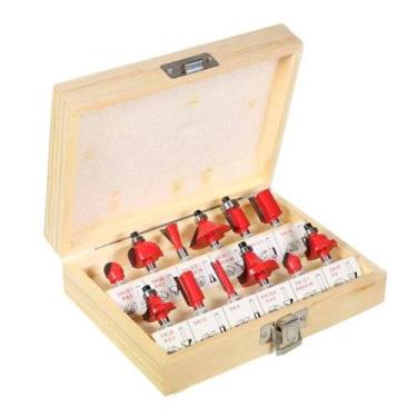 Imagem de Jogo Fresas para Madeira 1/4 12 Peças para Tupia Corneta