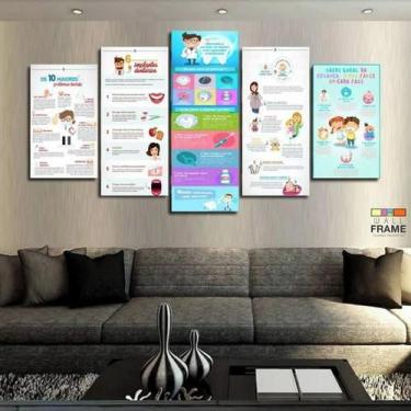 Imagem de Quadros Decorativos Dentista Info 63x130mt em Tecido - Wall Frame