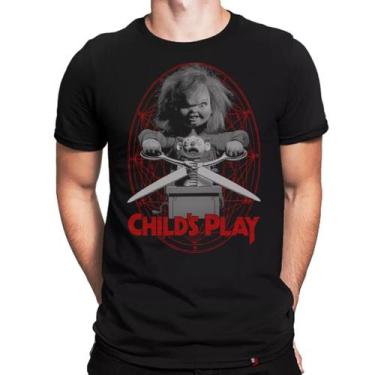 Imagem de Camiseta Chucky Boneco Assassino Filme Terror - KING OF GEEK, M, Preto