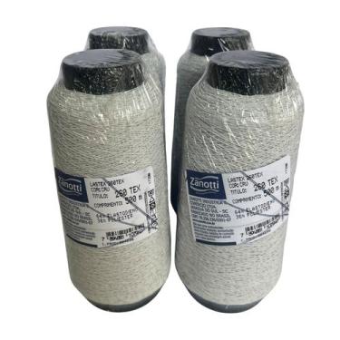 Imagem de Kit 4 Carretel De 500 Metros Elástico Lastex Zanotti Branco - TERRA DE