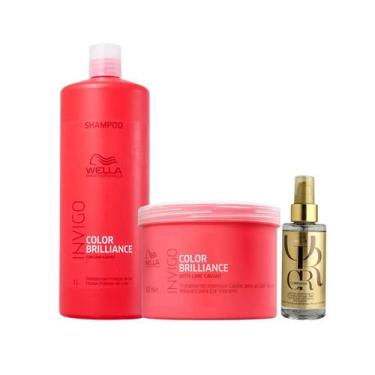 Imagem de Kit Invigo Brilliance Shampoo, Máscara e Oil Reflections - Wella - Wel