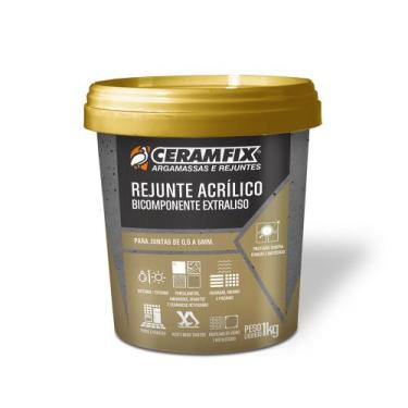 Imagem de Rejunte acrílico marrom cafe bi componente 1kg  - ceramfix