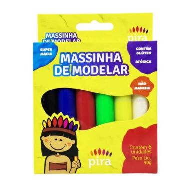 Imagem de Massa Massinha De Modelar 6 Unidades Coloridas 90g 1 Un - PIRA