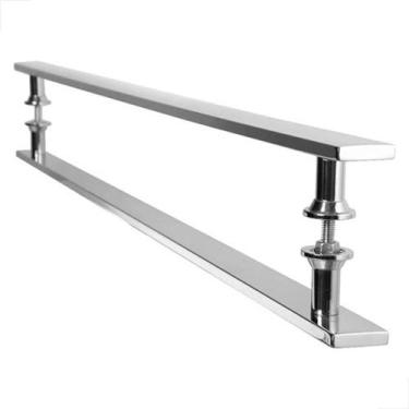 Imagem de Puxador H Inox P/ Pivotante Madeira Vidro 1 Metro - Polido