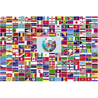 Imagem de Canessioa Bandeira do mundo pano de fundo bandeiras internacionais pano de fundo bandeiras country pano de fundo escritório escola sala de aula decorações de festa de aniversário adereços de estúdio