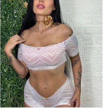 Imagem de Conjunto lingerie Ciganinha com renda grossa - Freire Company, Branco,