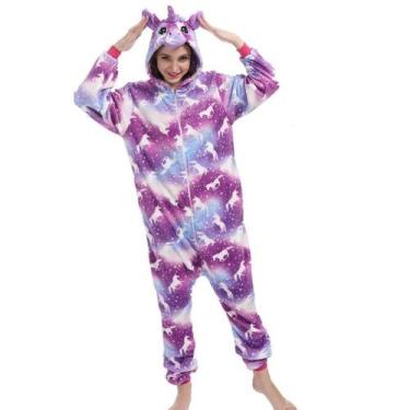 Imagem de Unicórnio Galáxia Adulto Pijama Kigurumi - OEM, P, M, G, GG, Galáxia