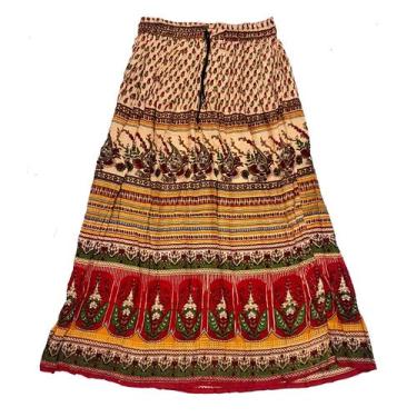 Imagem de Saia Indiana Maia Cigana Rodada Longa Vários Modelos - Bali, Vermelho,