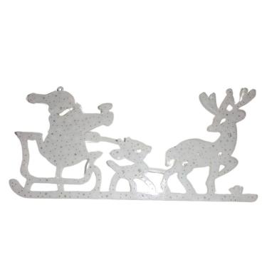 Imagem de Enfeite De Parede Papai Noel Rena Com Trenó Bivolt C/Led