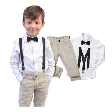 Imagem de Conjunto Batizado Manga Longa Calça Faca Bebe Infantil Cores e Tamanho
