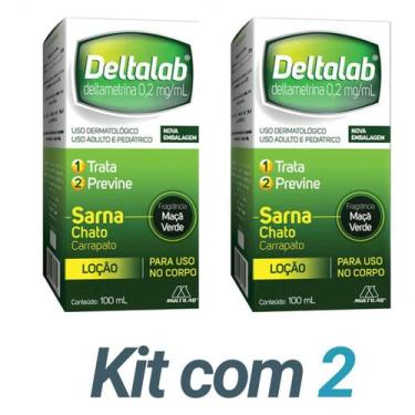 Imagem de KIT  de 2 DELTALAB LOÇÃO COM 100ML Sarna Chato e Carrapato fragrancia 