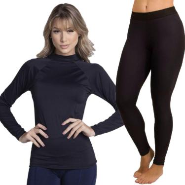 Imagem de Conjunto Térmico Blusa + Calça Proteção UV Bella Fiore Poliamida Academia Fitness Feminina-Feminino