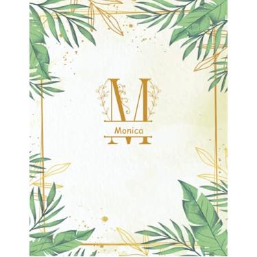Imagem de M - Monica: Personalized Name Notebook | Wide Ruled Paper Notebook Journal | For Teens Kids Students Girls| For Home School College | 8.5 x 11 inch 160pages