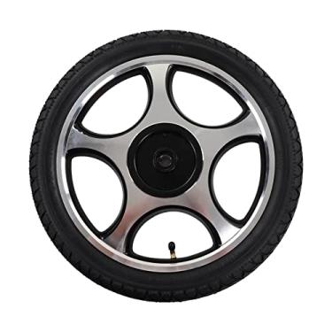 Imagem de Roda de cadeira de rodas elétrica Vomeko, roda de rodízio de cadeira de rodas, furo reto com cubo de aço de liga de chaveta roda de rodízio inflável de 16 pol. de diâmetro externo