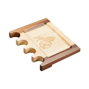 Imagem de menolana Suporte para taco de sinuca para mesa Suporte para taco de sinuca de madeira com bordas arredondadas Suporte para taco de bilhar Descanso para taco de