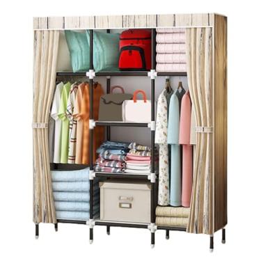 Imagem de Guarda-roupa Armário de guarda-roupa em pé para casa autônomo rack de roupas tecido armário de armazenamento para pendurar roupas economia de espaço armário